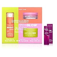I DEW CARE Vitamin To Glow Pack + Glow Easy Vitamin C Tinted Lip Oil Gloss with Jojoba Seed Oil Bundle