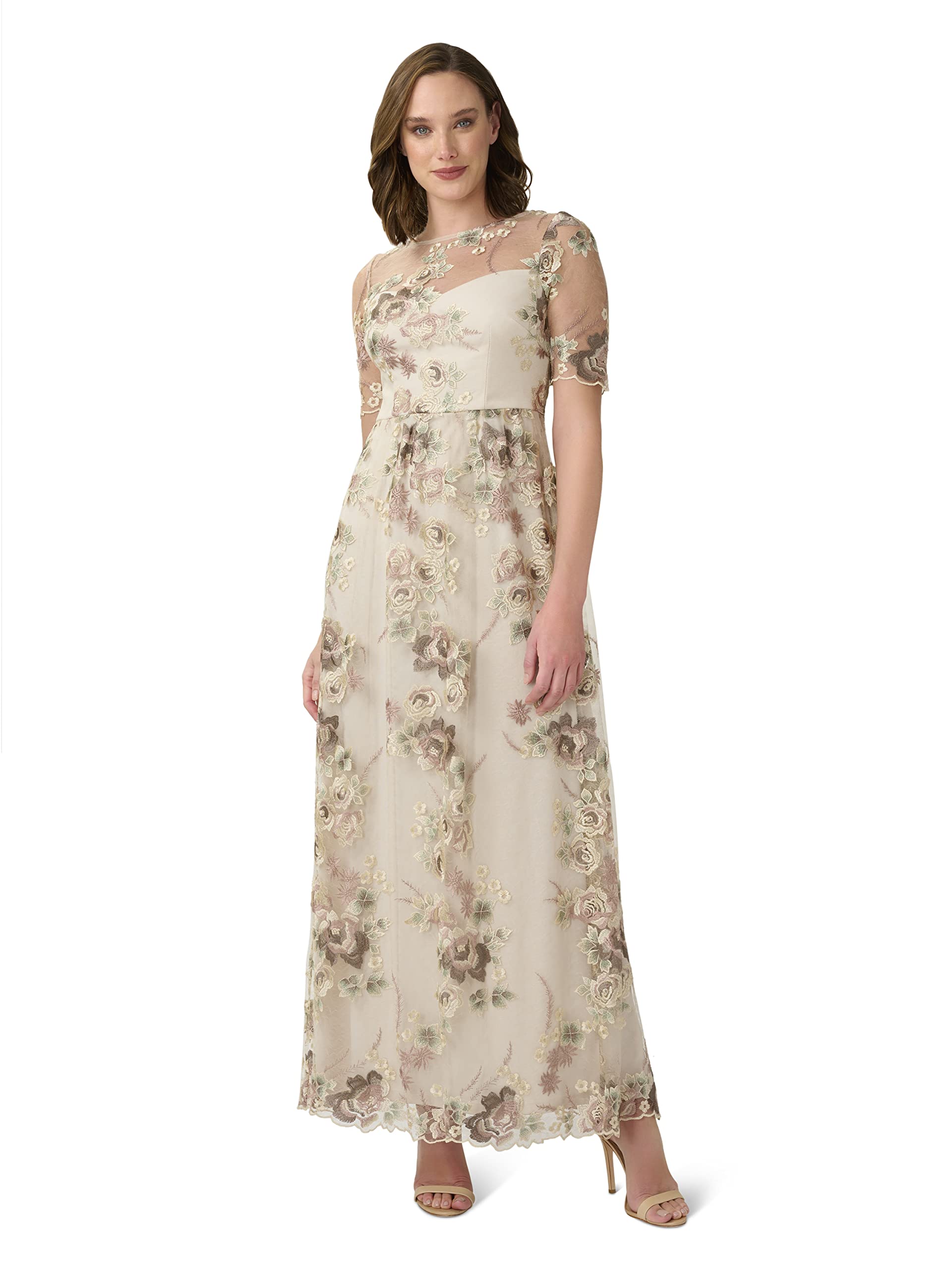 Adrianna Papell Women's Long Embroidered Dress