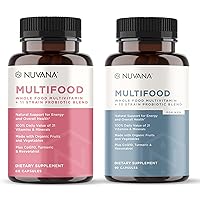 Multifood Whole Food Multivitamin for Women - 60 Capsules & Multivitamin for Men - 90 Capsules | for More Energy | Vegan and Non-GMO | GMC Certified