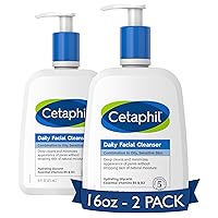 Face Wash, Daily Facial Cleanser for Sensitive, Combination to Oily Skin, NEW 16 oz 2 Pack, Gentle Foaming, Soap Free, Hypoallergenic