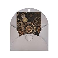 Gears Clock Bronze Century Print Greeting Cards Blank Note Cards With Envelopes For All Occasions Birthday, Wedding