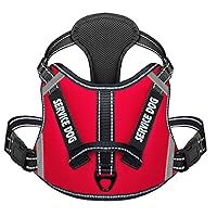 Dog Harness,No-Pull Service Dog Harness with Handle,Adjustable Comfort Pet Dog Vest Harness for Outdoor Walking,3M Reflective Vest Easy Control for Small Medium Large Breed