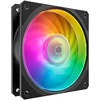 Cooler Master Mobius 120P ARGB High Performance Interconnecting Ring Blade Fan, PWM 2400rpm, Loop Dynamic Bearing, ARGB Customizable LEDs for PC Case, Liquid and Air Cooler (MFZ-M2DN-24NP2-R1) Black