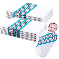 Remerry 16 Pcs Receiving Blanket, 30 x 40 Inch Hospital Blankets 100% Cotton Flannel Soft Warm Swaddle Blankets for Unisex Girl Boy Baby Newborn, Swaddle Newborn Wrap Flannel Receiving Blankets