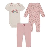 Lucky Sets Boys 3 Pieces Pant Set, Rose/Oatmeal/Heather, 12M US