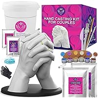 Hand Casting Kit for Couples with Practice Kit - Hand Mold Casting Kit Anniversary, Sculpture Molding, Unique Couple Gifts, Valentines Day Gifts for Him, Her, Husband, Wife, Wedding Gifts Keepsake