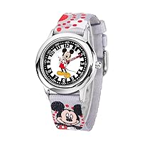 Disney Mickey Mouse Kids' Stainless Steel Time Teacher Analog Nylon Strap Watch(Plain CASE)