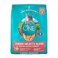Purina ONE Natural Dry Cat Food, Tender Selects Blend with Real Salmon - 22 lb. Bag
