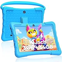 10 inch Kids Tablet, Tablet for Kids 3GB+64GB, 512GB Expand, Android 12 Toddler Tablet with 8000mAh, Bluetooth 5.0, WiFi, GMS, Parental Control, Dual Camera, Educational, Blue