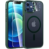 FNTCASE for iPhone 12 Phone Case: Magnetic Matte Textured Military Grade Drop Protection Translucent Cell Phone Cover - Slim Rugged Durable Shockproof Protective Bumper Cases- 6.1 inches