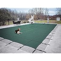 Green Inground Pool Cover, Rectangular/Kidney Shaped/Square Solid Pool Net Cover, Pool Protection Mesh, Dustproof, Resistant to Wind, Sleet, and Snow Tarpaulin, Load 200kg/440 lbs (Color : Green,