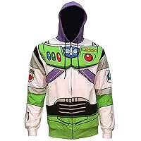 Disney Pixar Toy Story Men's I Am Buzz Lightyear Astronaut Costume Adult Sweatshirt Zip Hoodie