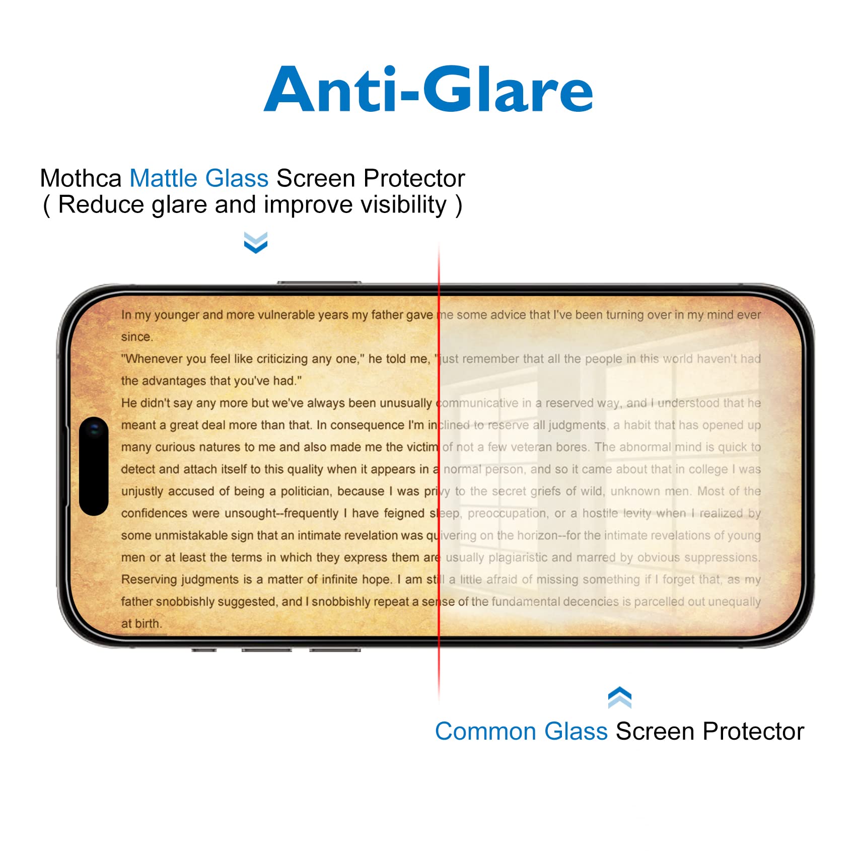 Mothca Matte Glass Screen Protector for iPhone 14 Pro Anti-Glare & Anti-Fingerprint Tempered Glass Clear Film Case Friendly Easy Install Bubble Free for iPhone 14 Pro 6.1-inch (2022)-Smooth as Silk