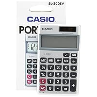 Casio SL-300SV, 8 Digit Pocket Calculator, Silver