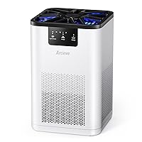 Air Purifiers for Bedroom HEPA Air Purifier With Aromatherapy Function For Pet Smoke Pollen Dander Hair Smell 20dB Air Cleaner For Bedroom Office Living Room Kitchen, MK06- White