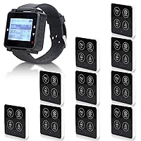 Retekess T128 Wireless Wrist Pager, Restaurant Pager System,10 4-Key Waterproof Alert Call Buttons for Restaurant Clinic Hotel Cafe