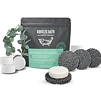 Shower Steamers Aromatherapy 8 Pack and Holder, 100% Pure Essential Oil, Eucalyptus, All Natural, for Men and Women, Made in USA