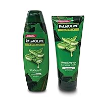 Palmolive Shampoo and Conditioner Set - Healthy & Smooth Aloe Vera & Fruit Vitamins (180ml x 2)