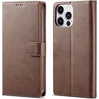 Case for iPhone 14/14 Plus/14 Pro/14 Pro Max, Premium Leather Folio Cover, Magnetic Closure Protective Wallet Flip with [Card Slots][Kickstand] (Color : Brown, Size : 14 Plus 6.7