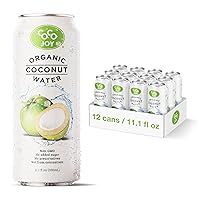 CoCo Joy All Organic Coconut Water, Natural and Fresh, Nutrient-Rich Coconut-Water Drink with Electrolytes, Potassium, and Other Nutrients, 11 Fl Oz (Pack of 12)