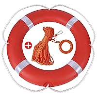 28 inch/23 inch Boat Safety Throw Ring with Water Floating Lifesaving Rope 98.4FT Set, 2.5/1.5 KG International Standard Throw Ring, Outdoor Professional Throwing Ring Rope Rescue Lifeguard Lifesaving
