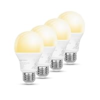 Smart A19 LED Light Bulb, 2.4 GHz Wi-Fi, 7.5W (Equivalent to 60W) 800LM, 2700K, Works with Alexa Only, 4-Pack, Dimmable Soft White