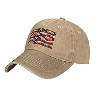 Salmon Print Cotton Outdoor Baseball Cap Unisex Style Dad Hat for Adjustable Headwear Sports Hat
