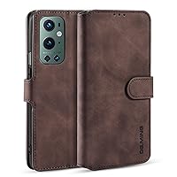 Black Brown Retro Wallet Style Flip Lanyard Phone Case with Card Clip for OnePlus 9 7 8 Pro 6T 7T 8T 9R Nord Bumper Stand Function Protection Back Cover(Coffee,OnePlus 7 Pro)