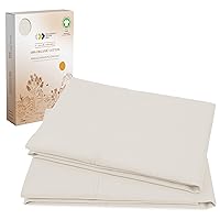 California Design Den 100% Organic Cotton Standard/Queen Pillow Cases 2, Authentic GOTS Certified, Soft Percale Weave Cotton Cooling Pillowcases (Ivory)