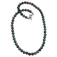 Bloodstone Necklace Boutique Genuine Round Gemstone Beaded Handmade Crystal Healing B02