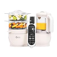 Babymoov Duo Meal Station: 6-in-1 Baby Food Maker | Steams, Blends, Warms, Defrosts, Sterilizes, and More | 74oz | LDC Control Panel | BPA-Free | Dishwasher Safe | Nutritionist Approved