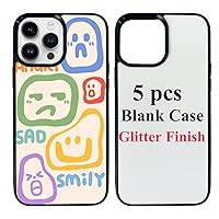 5 Sets Sublimation Blanks Phone Case Bulk Covers Compatible with iPhone 15 Pro,6.1-Inch (2023),Easy to Sublimate DIY Customized 2 in 1 2D Anti-Slip Case Soft Rubber Cover+Inserts Glitter