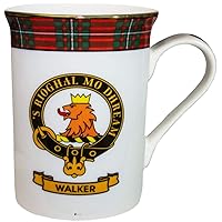 China Coffee Mug Walker Clan Crest Gold Rim Scottish Made