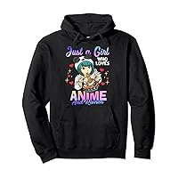 Just a Girl Who Loves Anime and Ramen Bowl Panda Girl Teen Pullover Hoodie