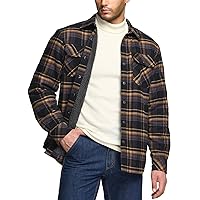 CQR Men's Plaid Flannel Shirt Jacket, Long Sleeve Soft Warm Sherpa/Quilted Lined Jacket, Outdoor Button Up/Zip-Front Jacket