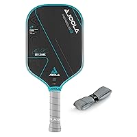 JOOLA Ben Johns Perseus 3 14mm Pickleball Paddle with 1 Replacement Grip - Patent-Pending Propulsion Core & Charged Carbon Surface Technology - Carbon Fiber Pickleball Paddle, Turquoise Edge Guard