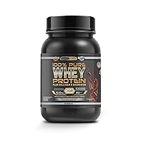 100% Pure Whey Protein + Collagen + Magnesium | 43g of Protein per dose | Increases Muscle Mass, Energy & Improves Your Workouts | Easy Mixing Whey Protein Powder | 2lb Chocolate (2 LB, Chocolate)