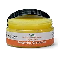 Tangerine Grapefruit Sugar Body Scrub - Great Scrub for Acne Scars Stretch Marks Foot Scrub Great Gifts For Women - 8 Fl Oz, Cream