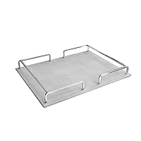 American Atelier Shagrin Rectangle Rail Tray, Silver/Silver