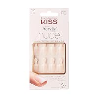 KISS Salon Acrylic Press On Nails, Nail glue included, Breathtaking', French, Real Short Size, Squoval Shape, Includes 28 Nails, 2g Glue, 1 Manicure Stick, 1 Mini file KISS Salon Acrylic Press On Nails, Nail glue included, Breathtaking', French, Real Short Size, Squoval Shape, Includes 28 Nails, 2g Glue, 1 Manicure Stick, 1 Mini file