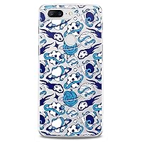 TPU Case Compatible for OnePlus 10T 9 Pro 8T 7T 6T N10 200 5G 5T 7 Pro Nord 2 Spaceship Octopus Print Lightweight Moon Soft Flexible Alien Cool Astronaut Design Slim fit Clear Silicone