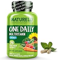 NATURELO One Daily Multivitamin for Men - with Vitamins & Minerals + Organic Whole Foods - Supplement to Boost Energy, General Health - Non-GMO - 240 Capsules - 8 Month Supply