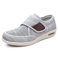 Men's Diabetic Edema Shoes with Adjustable Closure Non Slip Lightweight Walking Shoes for Elderly Swollen Feet Indoor/Outdoor