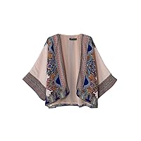 Women's Ethnic Floral Scarf Print Kimono Top Blouse Cardigan Jacket Gypsy
