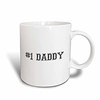 3dRose #1 Daddy Mug, 11 oz, Black