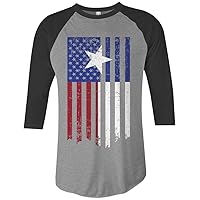 Threadrock Texas American Flag Unisex Raglan T-Shirt