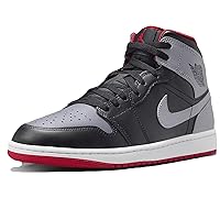 Nike Air Jordan 1 Mid Men's Shoes Black/Cement Grey-Fire Red DQ8426 006