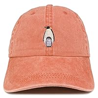 Trendy Apparel Shop Penguin Patch Pigment Dyed Washed Baseball Cap