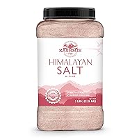 Kashmir 5 Lbs Pink Himalayan Salt Bulk Jar, X-Fine | 100% Pure, Food Grade with 84 Trace Minerals | Kosher Certified, Vegan, Non-GMO, & Cruelty-Free