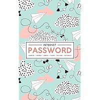 Internet Password Logbook | Journal | Libreta | Cahier | Taccuino | Notizbuch: 100 Page Password Book to Track & Organize Your Computer Logins, ... Mint & Coral Paper Airplane Pattern 207-0